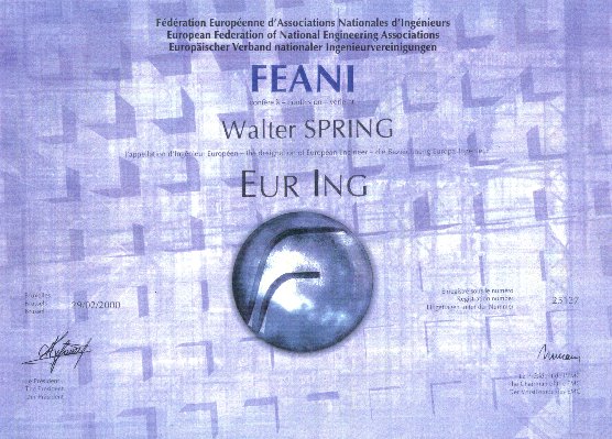 Eur.Ing. (European Engineer), 29.Feb.2000